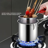 Deep Fryer Pot with Basket, Mini Deep Oil Fryer, 304 Stainless Steel