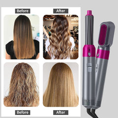 5 in 1 Hot Air Brush Hair Styler Set – Blow Dryer, Hair Curler, Volumizer & Straightener